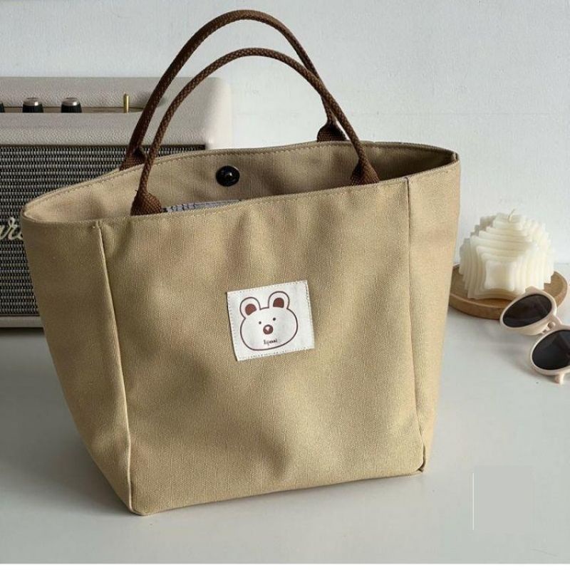 Túi xách nữ bản to đựng bỉm sữa kiểu dáng công sở văn phòng màu nâu trà sữa siêu xinh jumito