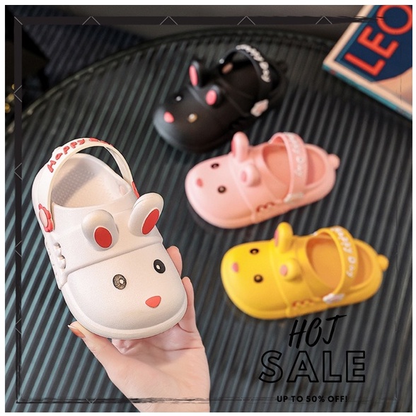 Dép sục cho bé gái bé trai hình Thỏ, sục đi bốn mùa siêu nhẹ không thấm nước Tula Store