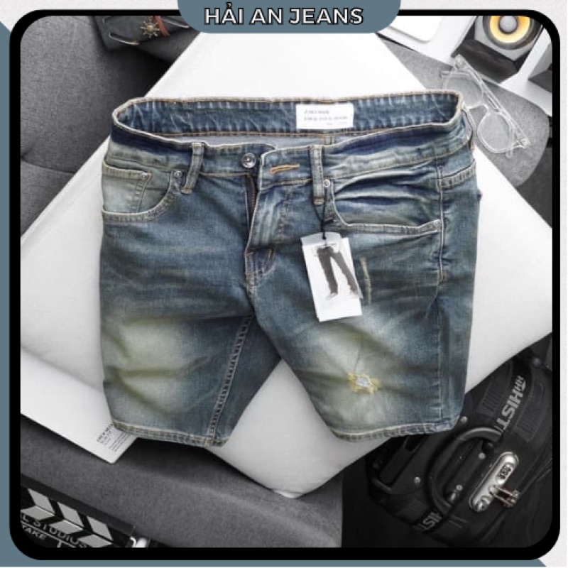 [SALE GIÁ SỐC] Quần short jean nam |Quần bò lửng hàng cao cấp - đen xám rách