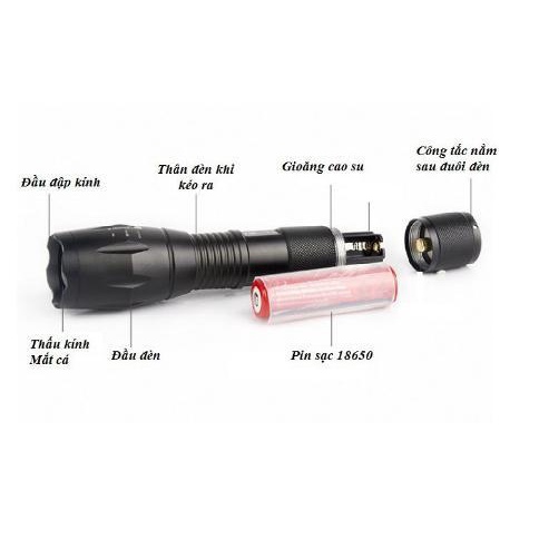 Đèn Pin Mini Siêu Sáng - Pin Sạc - Dụng Cụ Phượt - Du Lịch