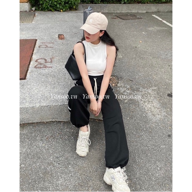 Quần ống rộng hai vạch nỏ da cá , quần jocker mặc được hai kiểu yansoo.vn