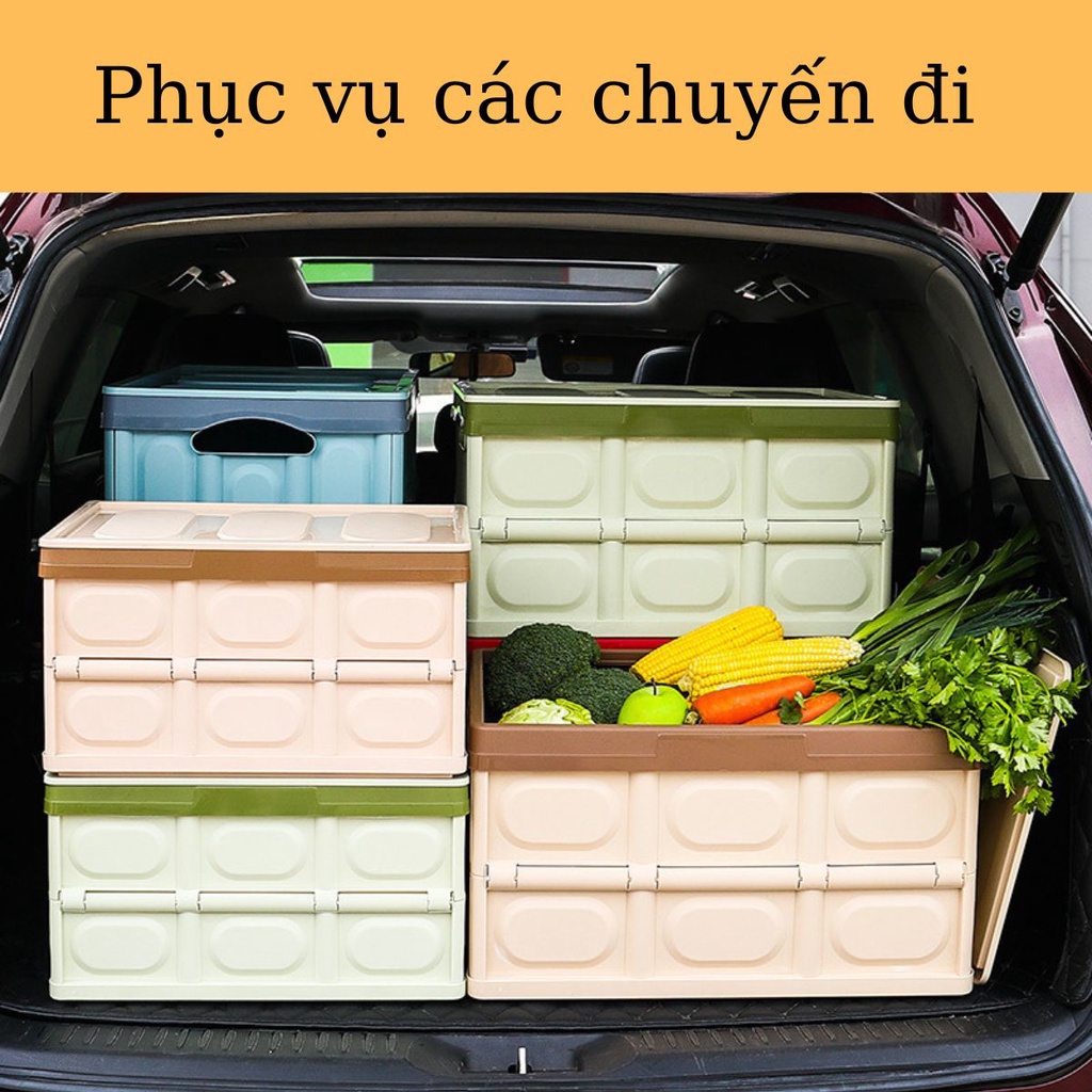 Thùng Nhựa Đựng Đồ Gấp Gọn Lưu Trư Quần Áo Đồ Chơi Hồ Sơ Đựng Đồ Trên Ô Tô