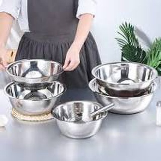 Combo 5 Thau Và Rổ Inox