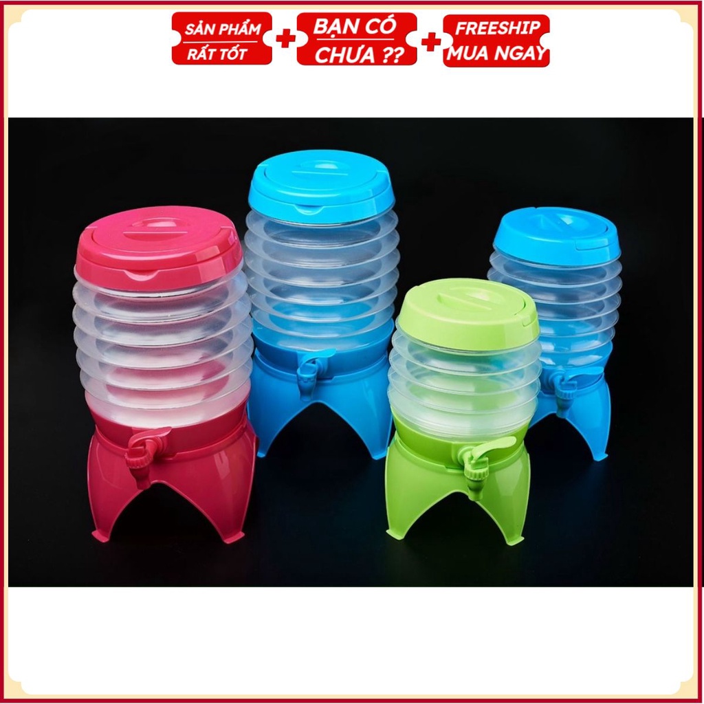 Bình Nước Dung Tích 3,5l GẤP GỌN trong Balo Cho Du Lịch Cắm Trại Dã Ngoại Công Trường Đa Năng