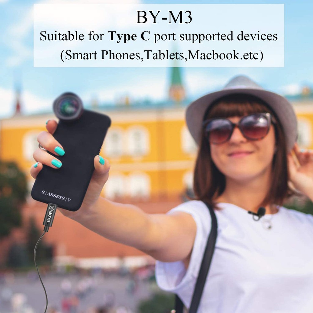 BOYA BY-M3 - Mic thu âm cài áo cổng Type-C dành cho Điện thoại Android