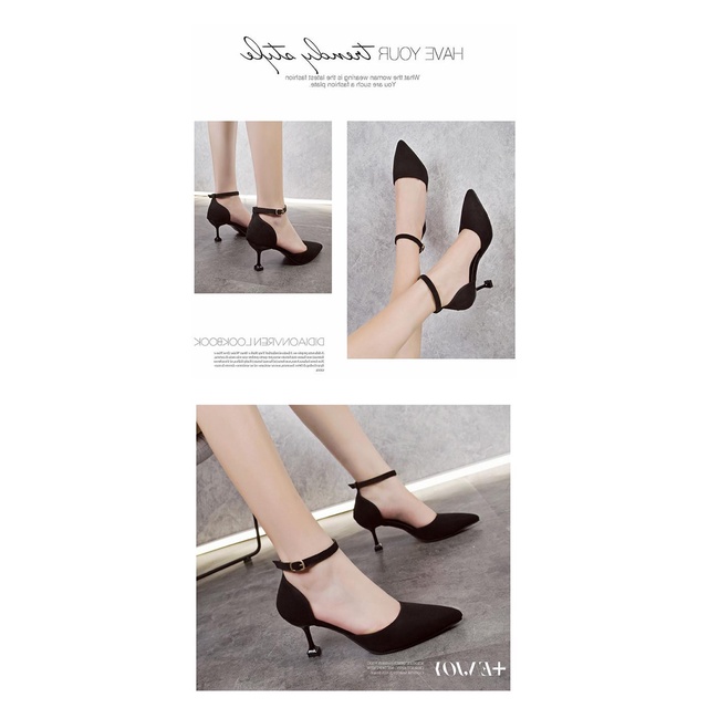 Pointed Toe Shoes Female Korean Version Female Student High Heels Female Stiletto Heel 2019 Spring And Autumn New One-Wo