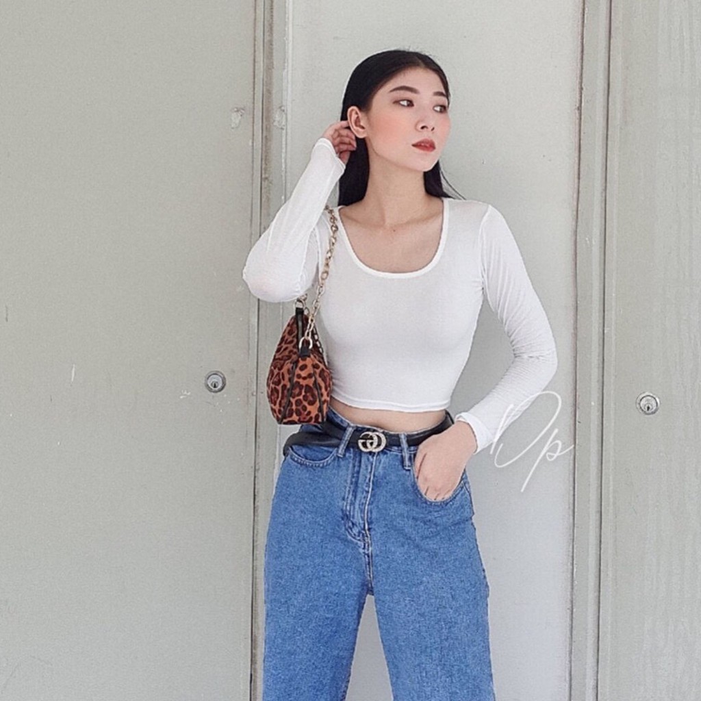 ÁO CROPTOP  CỔ VUÔNG BODY TAY DÀI  MS:Z03