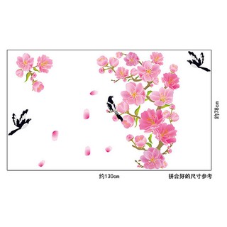 Decal dán tường cành đào hồng 1 BINBIN PK155 (Có keo sẵn)
