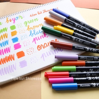 Set 12 Cây Bút Màu Calligraphy Kuretake Zig Fudebiyori Brush Pen - Chính Hãng Nhật Bản