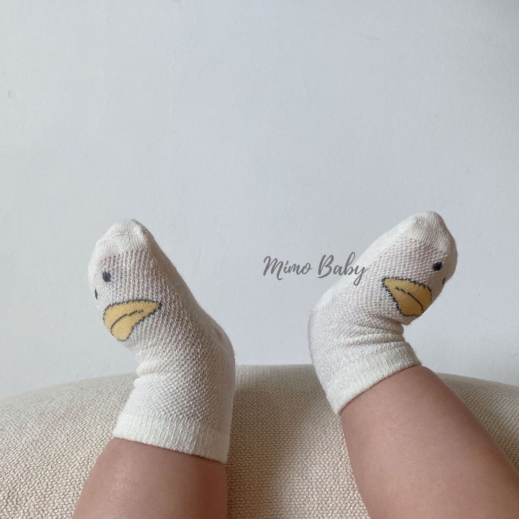 Set 3 đôi tất lưới thoáng khí cao cổ in hình dễ thương cho bé T29 Mimo Baby