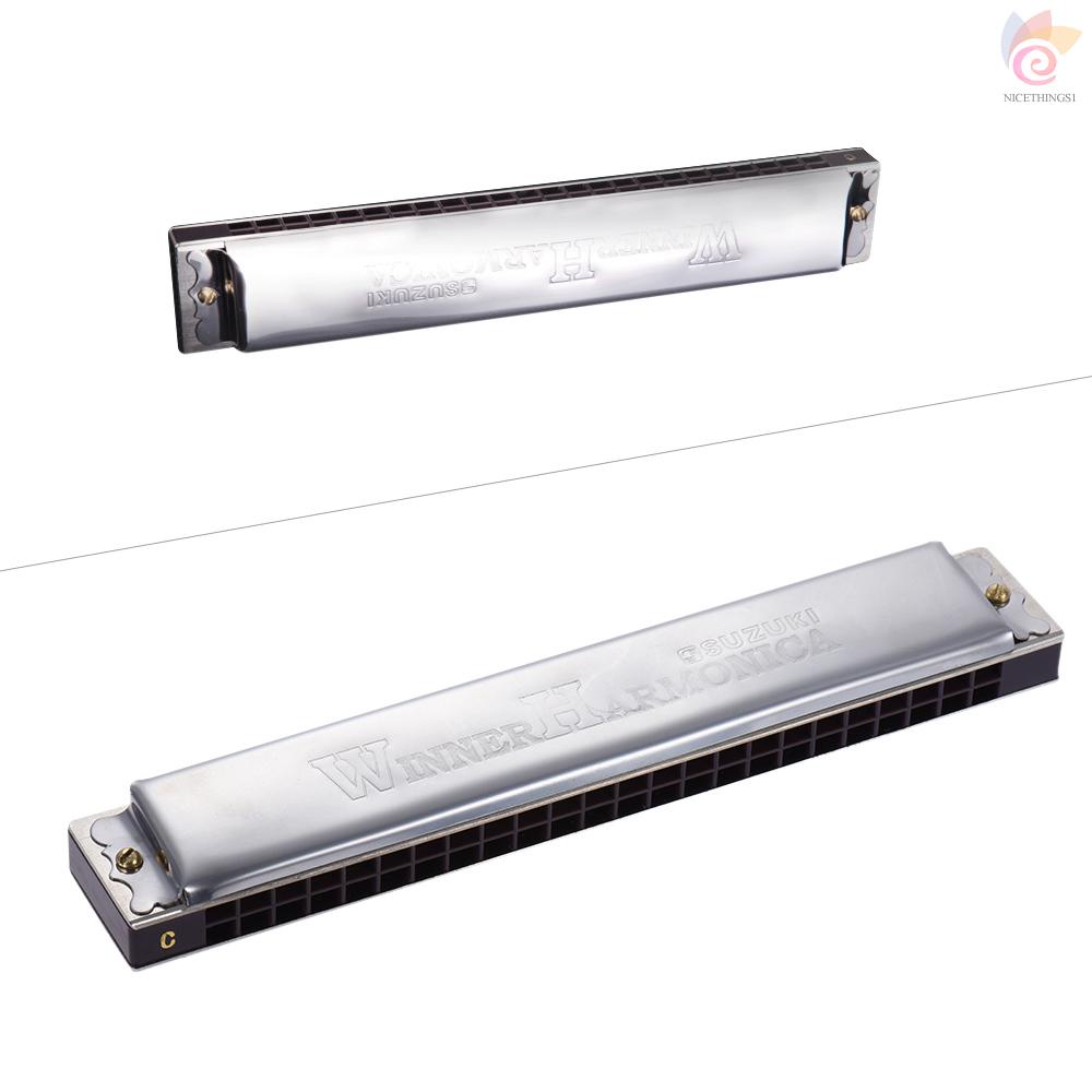 Kèn Harmonica Tremolo 24 Lỗ Nt Suzuki W-24 Kèm Hộp Dành Cho Người Mới Bắt Đầu