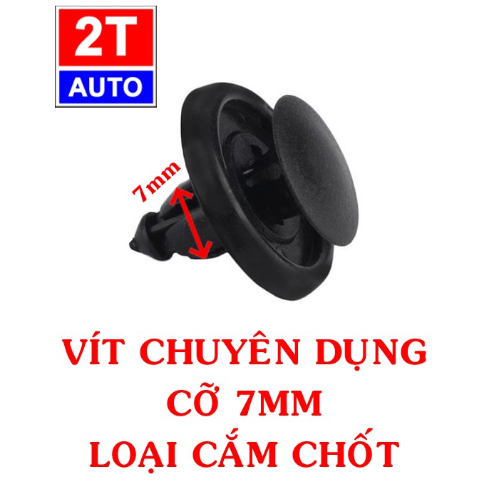 Bộ 10 đinh tán, chốt vít nở vit Nhựa 7mm Loại chuyên dùng cho  xe hơi ô tô - đường kính vít 7mm- LOẠI CẮM CHỐT  SKU: 336