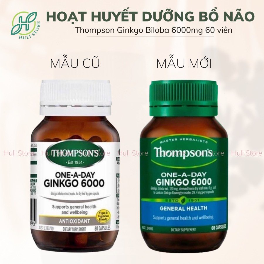 Hoạt huyết dưỡng bổ não Thompson’s Thompson Ginkgo Biloba 6000mg 60 viên