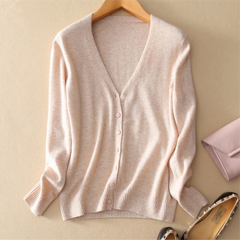 Áo cardigan nữ tay dài cổ chữ V thời trang quyến rũ