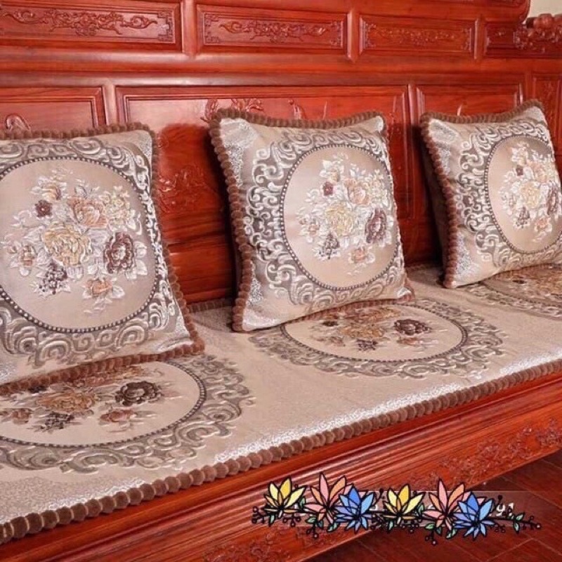 Thảm trải ghế Tây Âu, thảm ghế gỗ, bộ đệm trải ghế sofa ( ảnh thật)