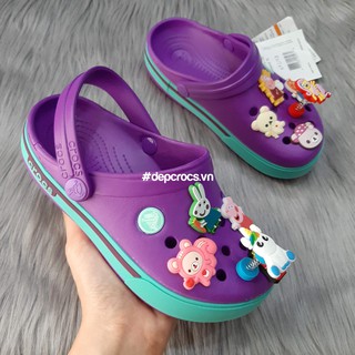 bỏ Dép sục crocsband kids màu tím - tặng kèm jibbitz