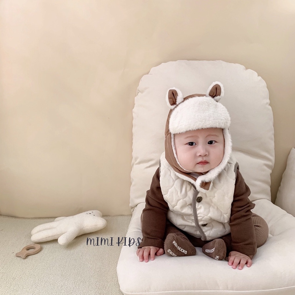 Áo Gile trần bông phong cách Hàn Quốc cho bé 1-3 tuổi Mimi Kids AK02