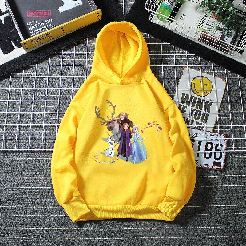 Hàng Có Sẵn Áo hoodie In Hoạt Hình Frozen Vui Nhộn Phong Cách Mới Cho Bé Trai / Bé Gái
