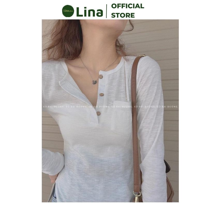 Áo Thun Áo Body Dài Tay Nữ Chất Liệu Tăm Lạnh Không Bai Xù LINASTORE 034