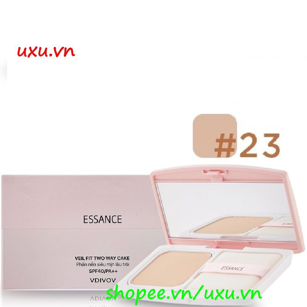 Phấn Nền Số 23 Tông Da Nâu Essance Siêu Mịn Lâu Trôi Veil Fit Two Way Cake Spf40 pa++, Với uxu.vn Tấ