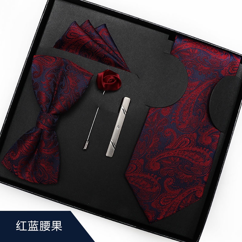 Bộ Cà Vạt + Cà Vạt + Khăn Tay + Nơ 5 Món Thời Trang Công Sở Lịch Lãm Cho Chú Rể