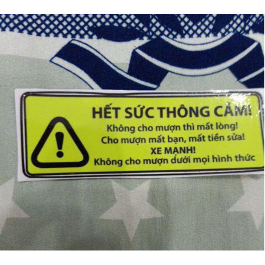 Tem Decal Sticker Cảnh Báo Dán Xe Giá Rẻ #2k