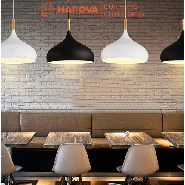 Đèn thả trần trang trí bàn ăn hình giọt nước HAPOVA DT 8010 cỡ 320mm