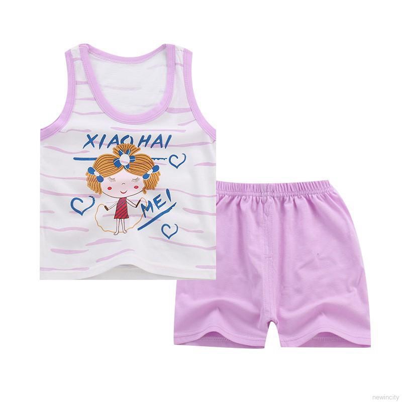 Bộ áo sát nách + quần đùi mùa hè cho bé trai và bé gái