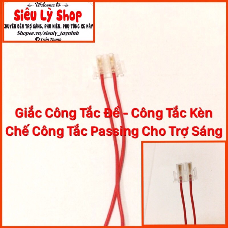 Giắc công tắc đề, kèn chế nút passing cho đèn trợ sáng