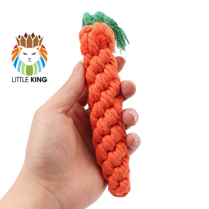 Đồ chơi cho chó gặm hình củ cà rốt chất liệu dây thừng Little King pet shop