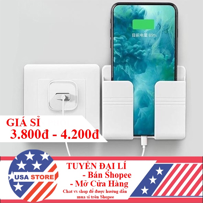 (Video) Kệ Dán Tường Để Điện Thoại, Ống Cắm Điều Khiển Remote Xẻ Rãnh V5 Siêu Tiện Lợi - Khay Đựng Đồ, Bút Viết Đa Năng