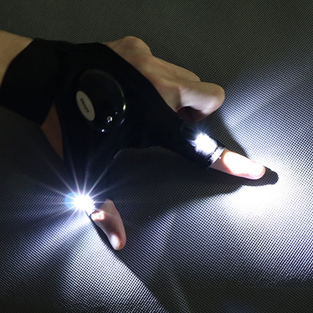 Găng Tay Câu Cá Không Ngón Chống Thấm Nước Tích Hợp Đèn LED Siêu Bền Tiện Dụng