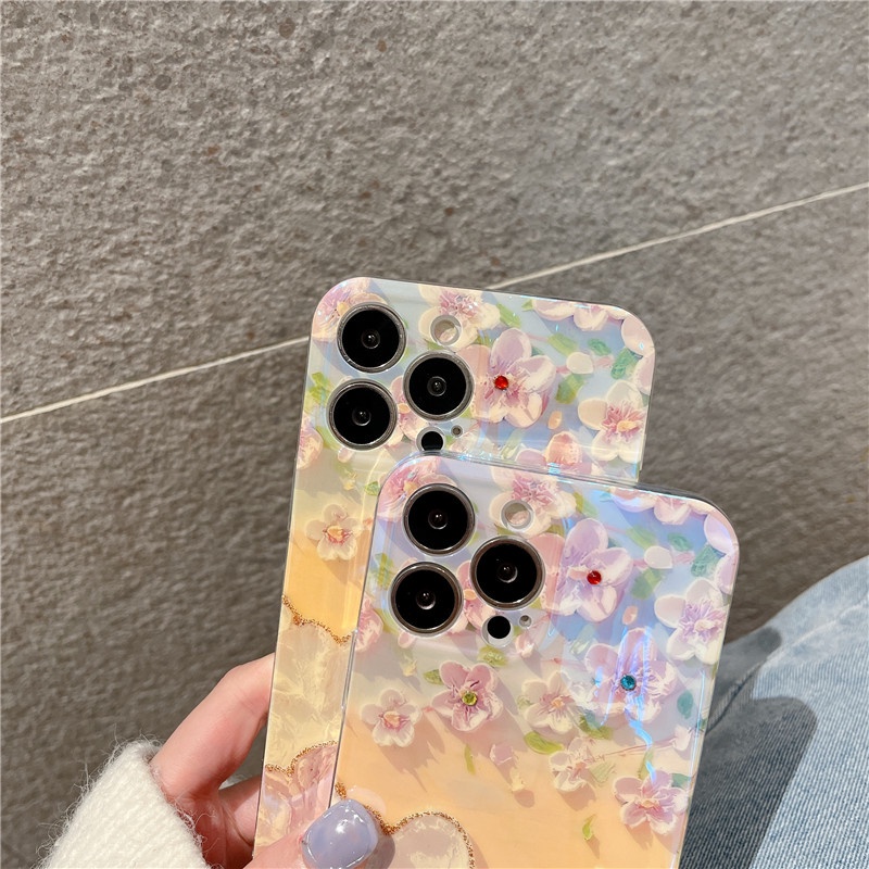 Ốp Điện Thoại Silicone In Hình Hoa Anh Đào Cho iPhone 15 14 11 12 13 X XS XR Pro Max 7 8Plus