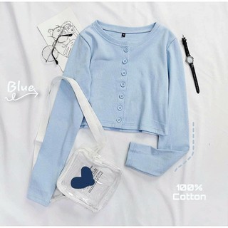 💗 Áo Croptop Tay Dài Cúc Ngực 💗
