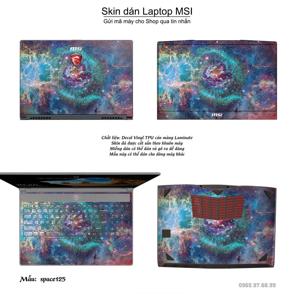 Skin dán Laptop MSI in hình không gian _nhiều mẫu 21 (inbox mã máy cho Shop)