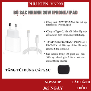 (GIẢM SỐC 50%) BỘ SẠC NHANH 20W CHÍNH HÃNG 1 ĐỔI 1