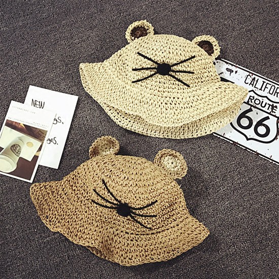 Mũ Cói Đi Biển Chống Nắng Thời Trang Mùa Hè Phong Cách Hàn Quốc Cho Bé