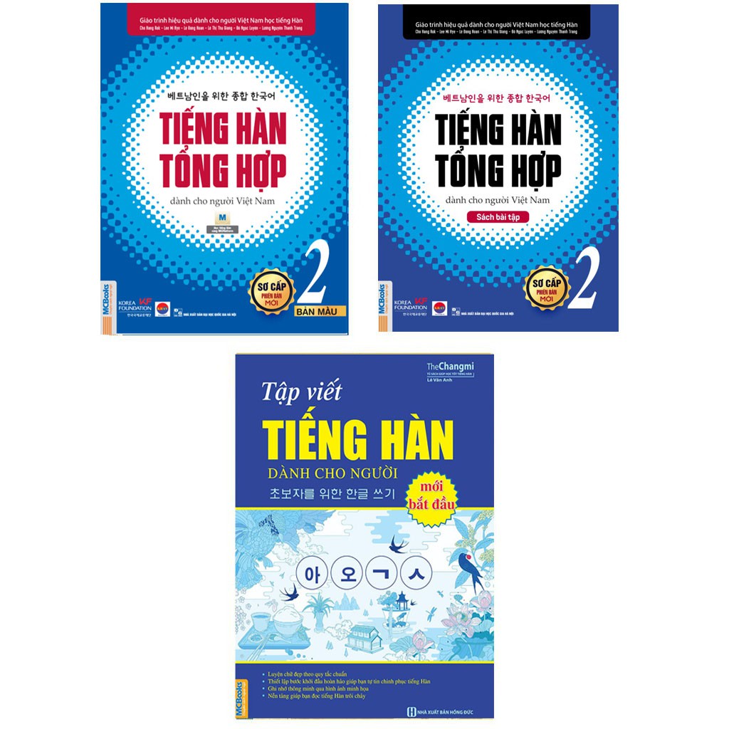 Sách - Combo Giáo Trình Tiếng Hàn Tổng Hợp Sơ Cấp 2 Bản Mới In Màu Và Tập Viết Tiếng Hàn