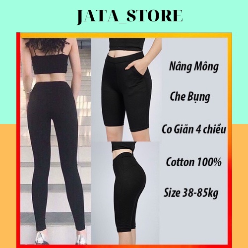 [Qùa tặng là chun tóc] Quần legging nữ dài, lửng cạp cao có Bigsize co dãn nâng mông Zata | BigBuy360 - bigbuy360.vn