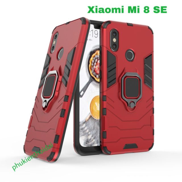 Ốp Xiaomi Mi 8 SE / Mi 10T Pro Chống sốc Iron Man Iring giá đỡ xem phim cao cấp