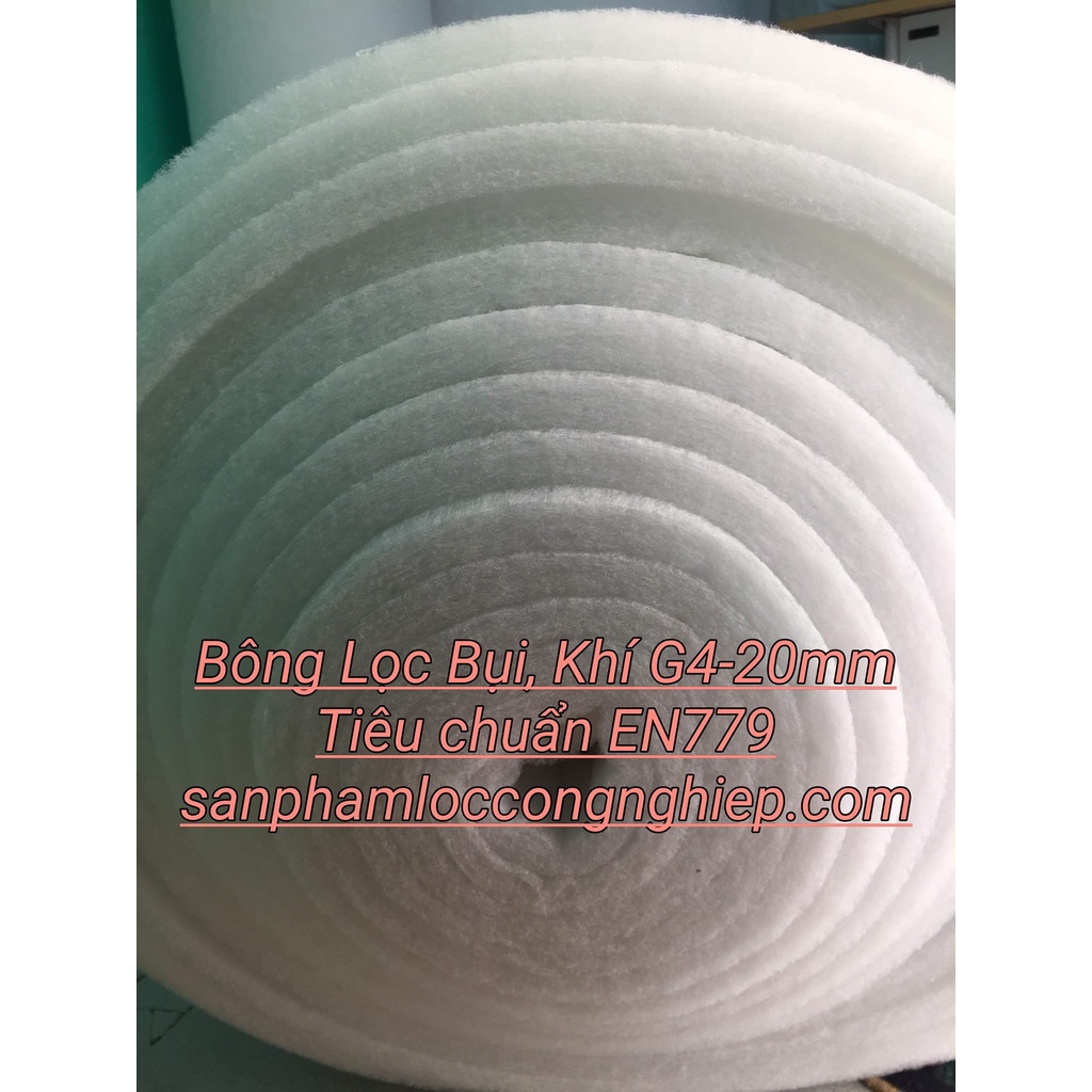 1 Cuộn Bông G4 - Tiêu chuẩn EN779. Bông ép nhiệt cao cấp lọc bụi sơ cấp