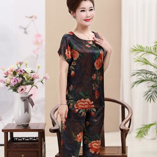 Đồ bộ Lụa Hoa mặc nhà cho mẹ và bà