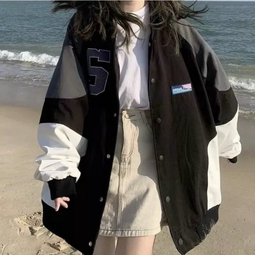 Áo khoác dù 2 lớp bomber nam nữ in ss 5 , Phối tay thời trang cá tính mẫu hót trend