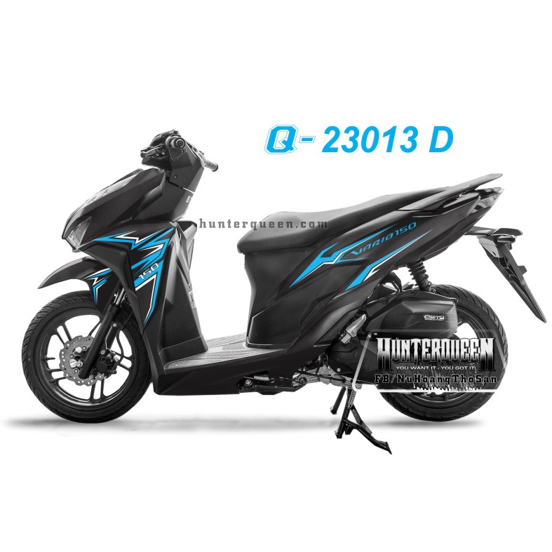 Tem rời Vario 2018. Chỉ xanh trắng, xe đen. Thay đổi màu sắc và chi tiết theo yêu cầu. Sắc nét, bền màu