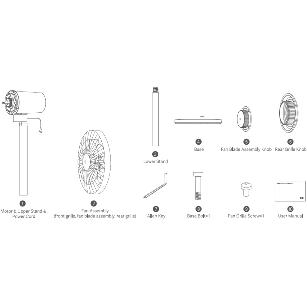 Quạt máy thông minh Mi Smart Standing Fan 2 Lite - Hàng chính hãng