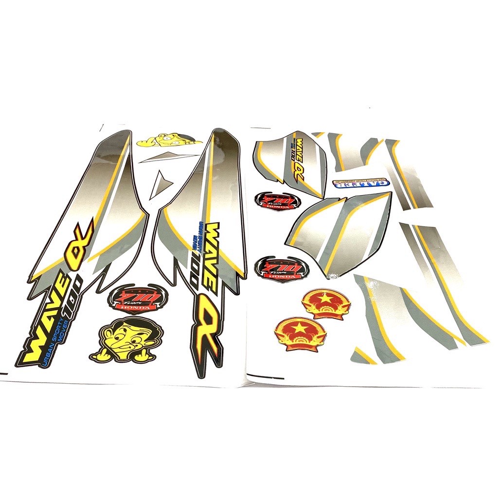 Tem Rời Wave A Màu Xám Trắng 50cc-100cc-110 ( 2006-2021 )Tem 3 Lớp