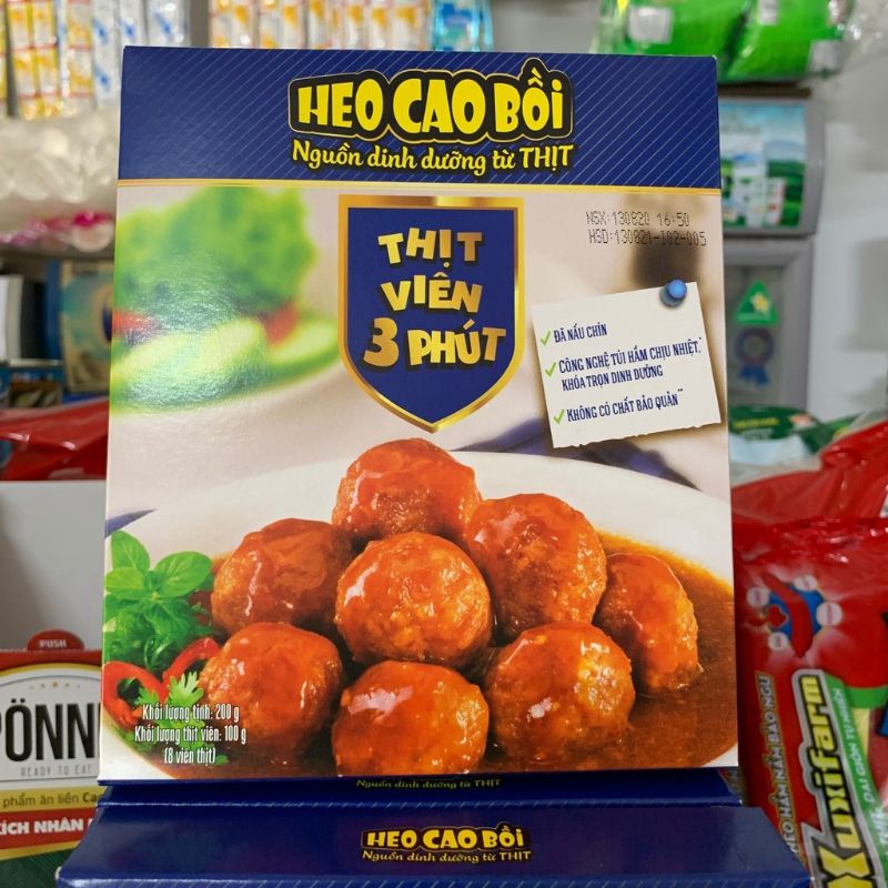 Thịt heo viên 3 phút Heo Cao Bồi Masan hộp 200g