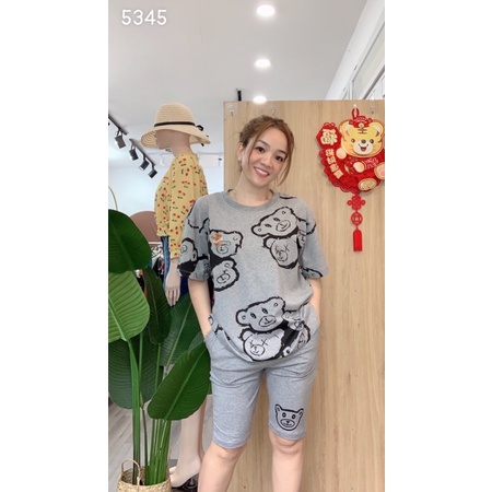 Bộ Lửng G- G ấ u thun cotton mịn 5345