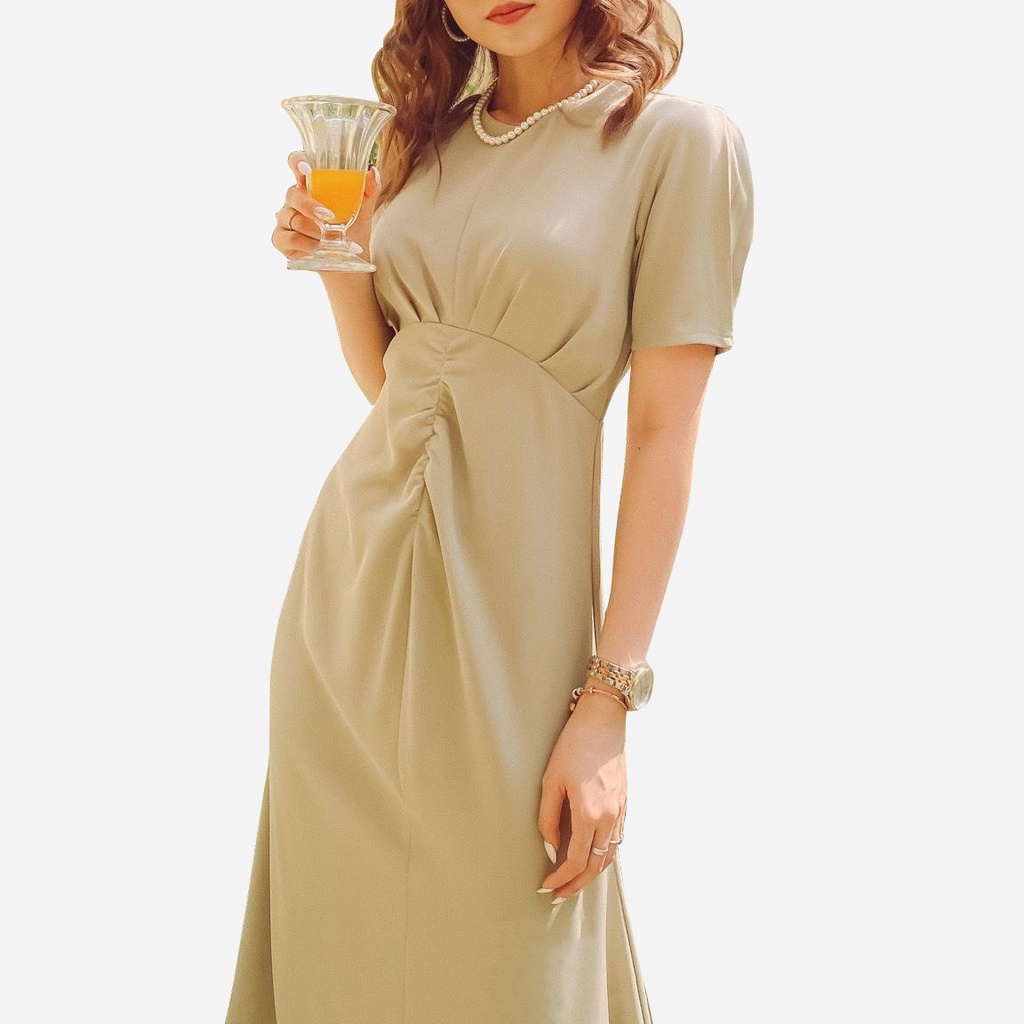 Đầm thiết kế xanh rút eo Gale Dress Gem Clothing SP006146