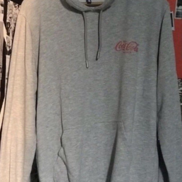 Áo Khoác Hoodie In Chữ Coca Cola Màu Xám Mới